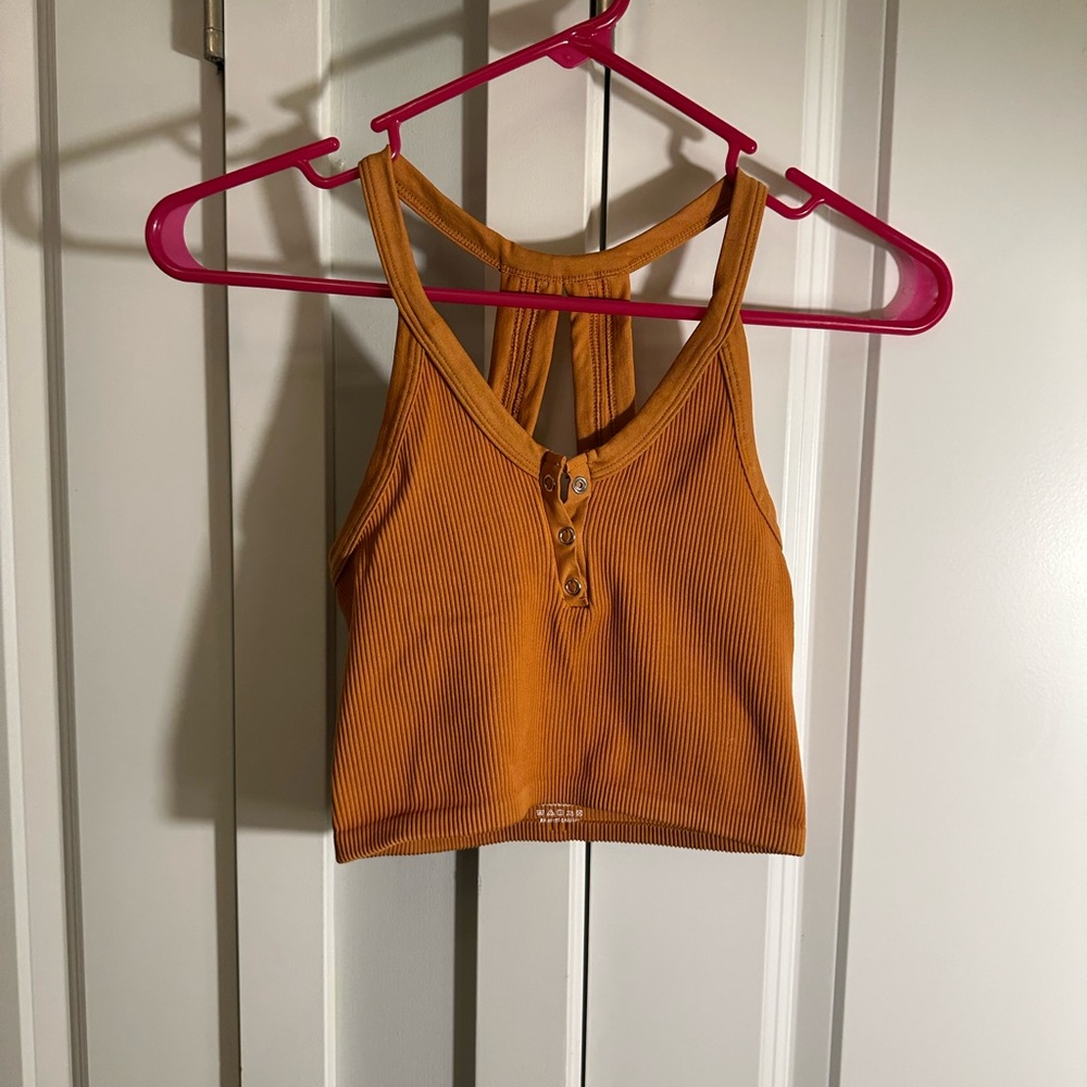Free People Movement Henley Crew Crop Top